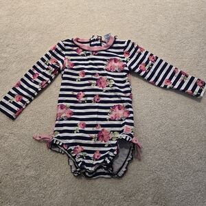 Rufflebutts long sleeve one piece rashguard